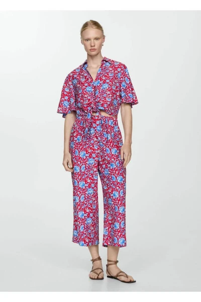 Floral Print Culotte Pants - MANGO (1)