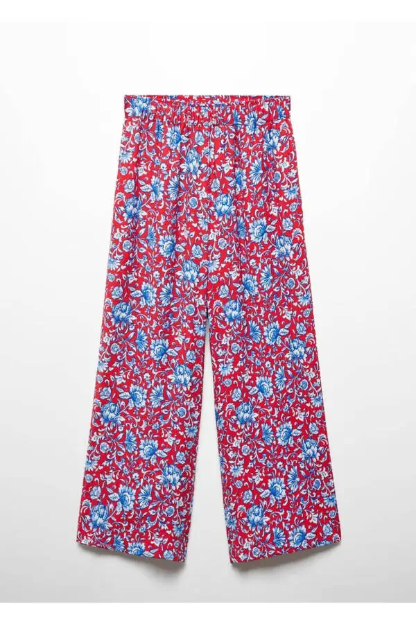 Floral Print Culotte Pants - 3