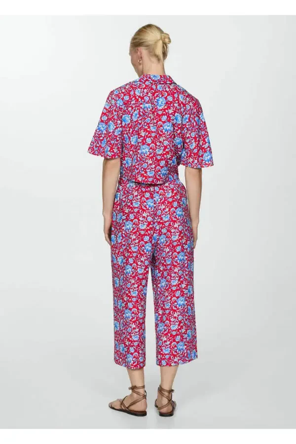 Floral Print Culotte Pants - 4