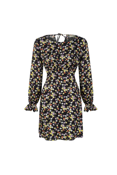 Floral print mini dress - 4