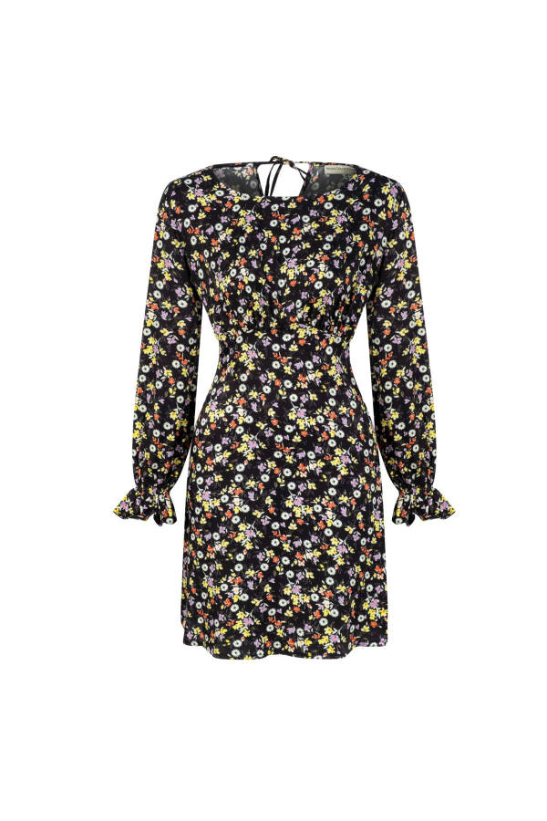 Floral print mini dress - 4