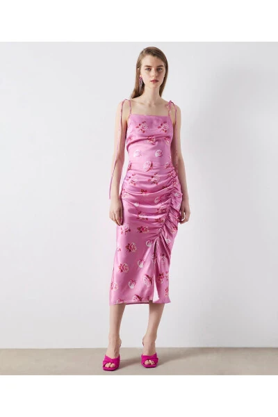 Floral Print Ruffled Dress - İPEKYOL (1)