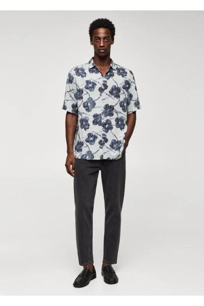 Floral Printed Loose Shirt - MANGO MAN (1)