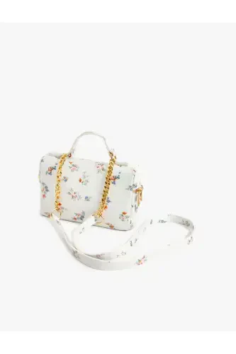 Floral Zippered Handle Strap Crossbody Bag - 3