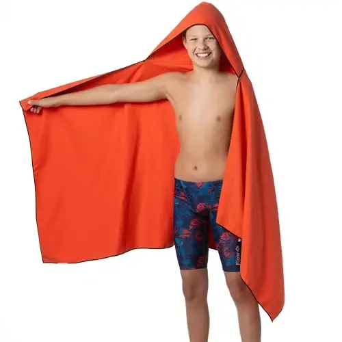 Flow Hydro Sport Towel - Microfiber Quick Dry Swimming Towels for Swim, Pool, Triathlon, and Other Water Sports in Medium, Large, Extra Large, and Hooded Sizes (Red, Large w/Hood) - 3