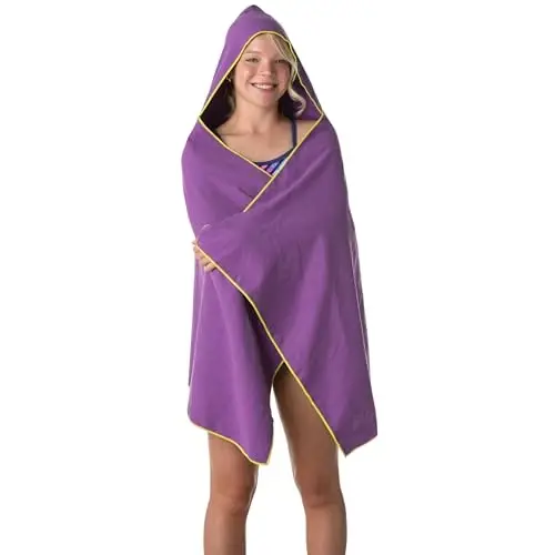 Flow Hydro Sport Towel - Microfiber Quick Dry Swimming Towels for Swim, Pool, Triathlon, and Other Water Sports in Medium, Large, Extra Large, and Hooded Sizes (Purple, Large w/Hood) - 6
