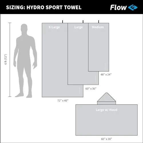 Flow Hydro Sport Towel - Microfiber Quick Dry Swimming Towels for Swim, Pool, Triathlon, and Other Water Sports in Medium, Large, Extra Large, and Hooded Sizes (Purple, Medium (48