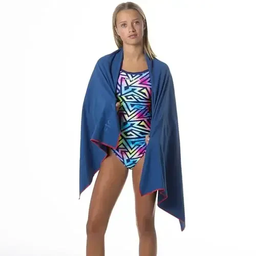 Flow Hydro Sport Towel - Microfiber Quick Dry Swimming Towels for Swim, Pool, Triathlon, and Other Water Sports in Medium, Large, XL, and Hooded Sizes (Navy, X-Large (72