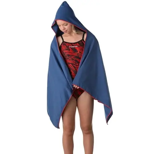 Flow Hydro Sport Towel - Microfiber Quick Dry Swimming Towels for Swim, Pool, Triathlon, and Other Water Sports in Medium, Large, Extra Large, and Hooded Sizes (Navy, Large w/Hood) - 3
