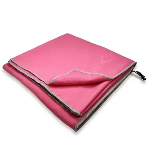 Flow Hydro Sport Towel - Microfiber Quick Dry Swimming Towels for Swim, Pool, Triathlon, and Other Water Sports in Medium, Large, Extra Large, and Hooded Sizes (Pink, Medium (48