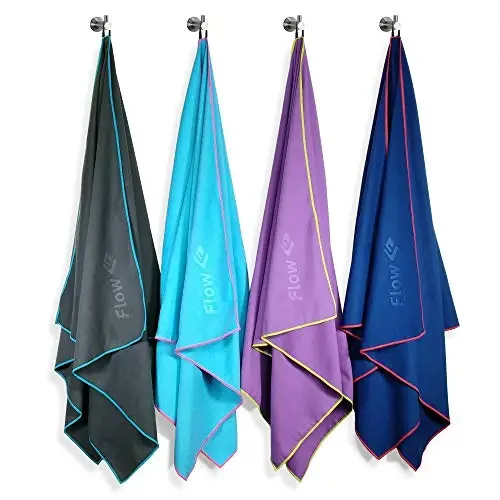Flow Hydro Spor Havlusu - Yüzme, Havuz, Triatlon ve Diğer Su Sporları için Orta, Ekstra Büyük ve Kapüşonlu Boyutlarda Mikrofiber Hızlı Kuruyan Yüzme Havluları (Mavi, X-Large (72