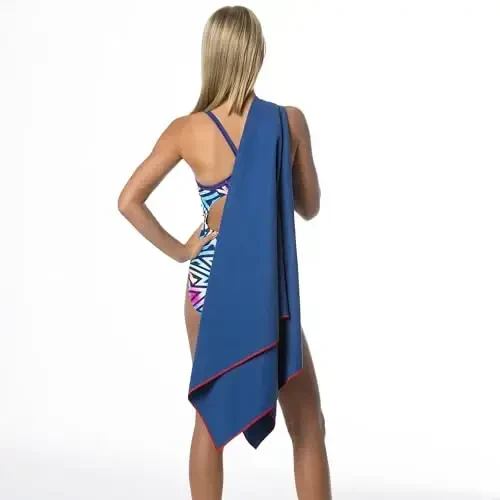 Flow Hydro Sport Sochiq - Microfiber Tez Quriydigan Suzish Sochiqlari Suzish, Hovuz, Triatlon va Boshqa Suv Sportlari uchun O'rta, Katta, Juda Katta va Kapüşonli O'lchamlarda (Navy, Katta (60