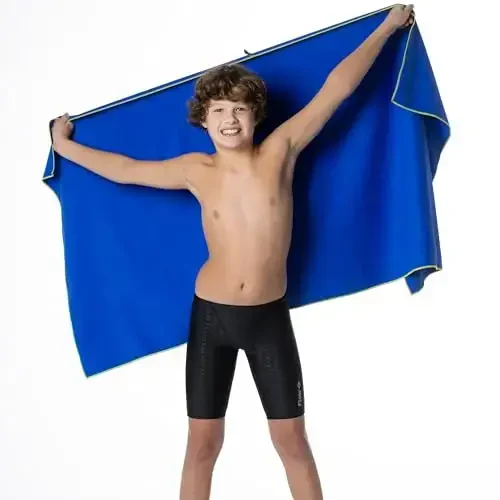 Flow Hydro Sport Towel - Microfiber Quick Dry Swimming Towels for Swim, Pool, Triathlon, and Other Water Sports in Medium, Extra Large, and Hooded Sizes (Blue, X-Large (72