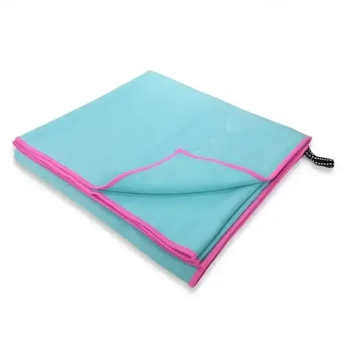 Flow Hydro Sport Towel - Microfiber Quick Dry Swimming Towels for Swim, Pool, Triathlon, and Other Water Sports in Medium, Large, Extra Large, and Hooded Sizes (Aqua, Medium (48