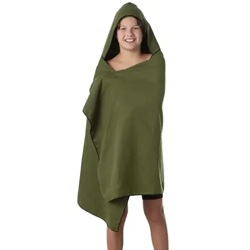 Flow Hydro Sport Towel - Microfiber Quick Dry Swimming Towels for Swim, Pool, Triathlon, and Other Water Sports in Medium, Large, Extra Large, and Hooded Sizes (Army Green, Large w/Hood) - 4