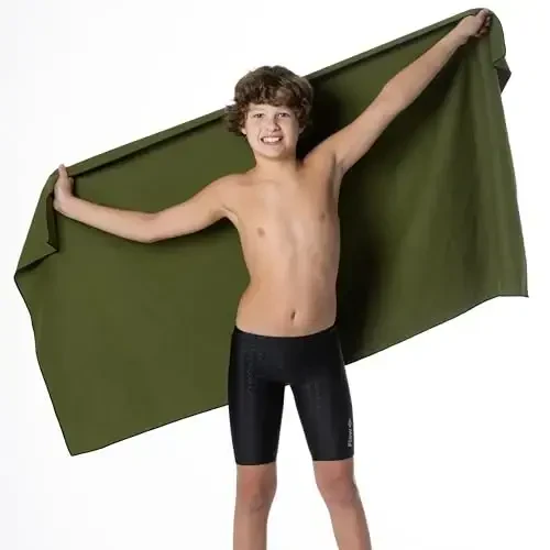 Flow Hydro Sport Towel - Microfiber Quick Dry Swimming Towels for Swim, Pool, Triathlon, and Other Water Sports in Medium, Large, Extra Large, and Hooded Sizes (Army Green, X-Large (72