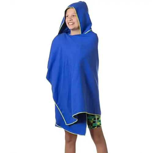 Flow Hydro Sport Towel - Microfiber Quick Dry Swimming Towels for Swim, Pool, Triathlon, and Other Water Sports in Medium, Large, Extra Large, and Hooded Sizes (Blue, Large w/Hood) - 4