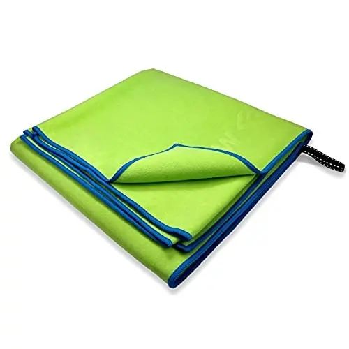 Flow Hydro Sport Towel - Microfiber Quick Dry Swimming Towels for Swim, Pool, Triathlon, and Other Water Sports in Medium, Large, Extra Large, and Hooded Sizes (Lime, Large (60