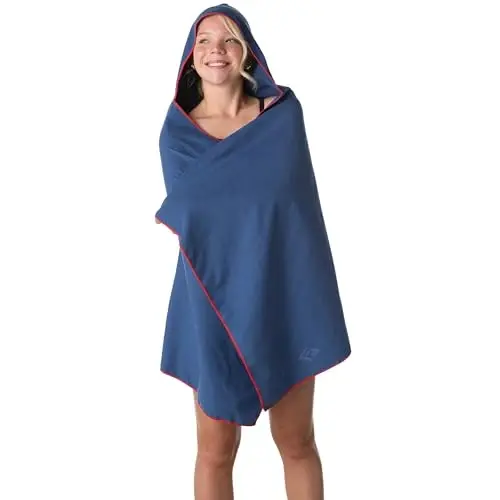 Flow Hydro Sport Towel - Microfiber Quick Dry Swimming Towels for Swim, Pool, Triathlon, and Other Water Sports in Medium, Large, Extra Large, and Hooded Sizes (Navy, Large w/Hood) - 6