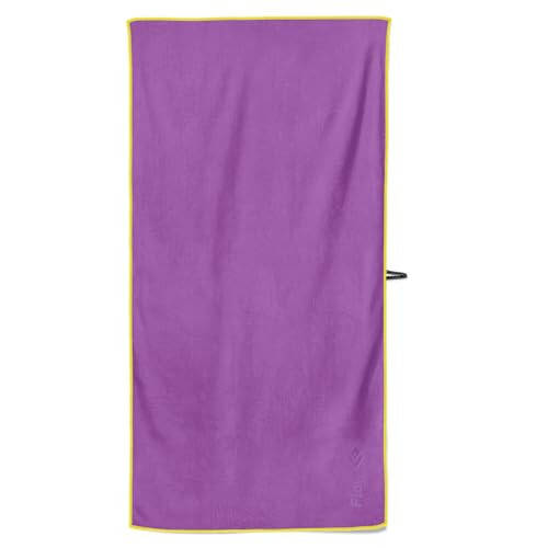 Flow Hydro Sport Towel - Microfiber Quick Dry Swimming Towels for Swim, Pool, Triathlon, and Other Water Sports in Medium, Large, Extra Large, and Hooded Sizes (Purple, Large (60