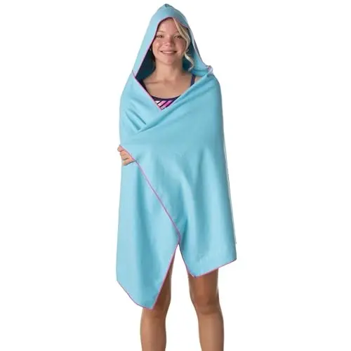 Flow Hydro Sport Towel - Microfiber Quick Dry Swimming Towels for Swim, Pool, Triathlon, and Other Water Sports in Medium, Large, Extra Large, and Hooded Sizes (Red, Large w/Hood) - 6