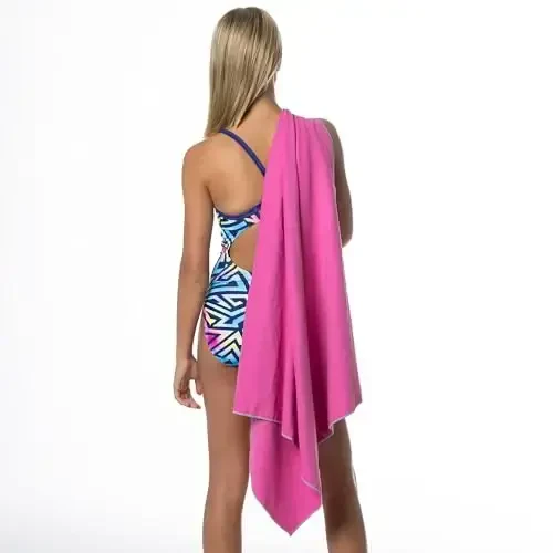 Flow Hydro Sport Towel - Quick Dry Swimming Towels in Microfiber for Swim, Pool, Triathlon, and Other Water Sports in Medium, Extra Large, and Hooded Sizes (Pink, X-Large (72