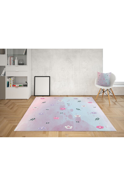 FLOWER CHILDROOM SET (CURTAIN - BED LINEN AND PILLOW - RUG) - 10