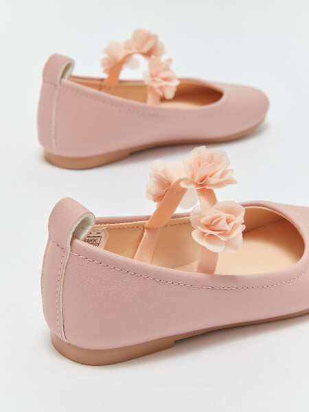 Flower Detailed Girl's Ballerinas - 10