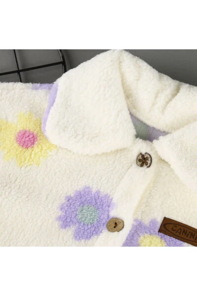 Flower Detailed Seasonal Winter Girl Jacket - BEBEGCI (1)