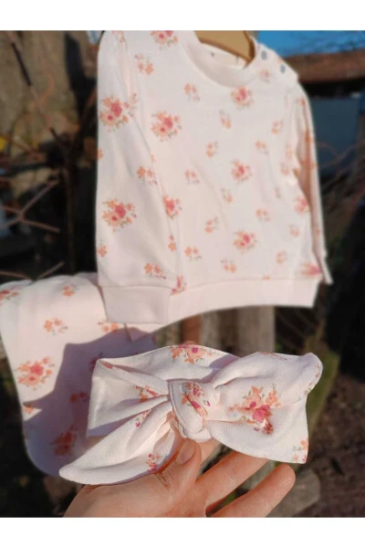 Flower Patterned 3-Piece Girl Set - MARKA