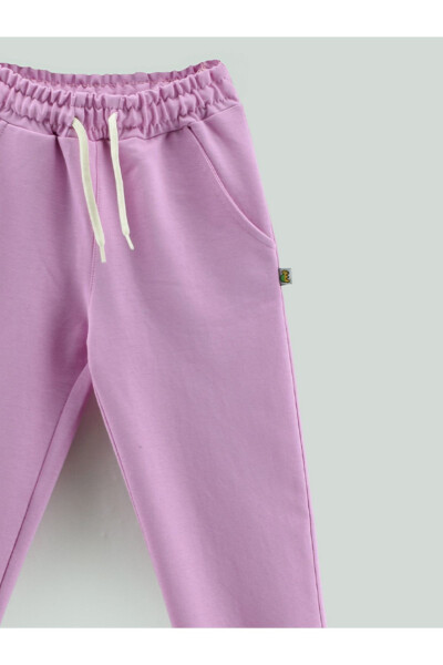 Flower Patterned Pocket Girl's Sweatpants - 6