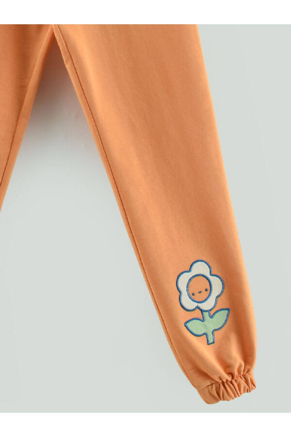 Flower Patterned Pocket Girls Sweatpants - 6