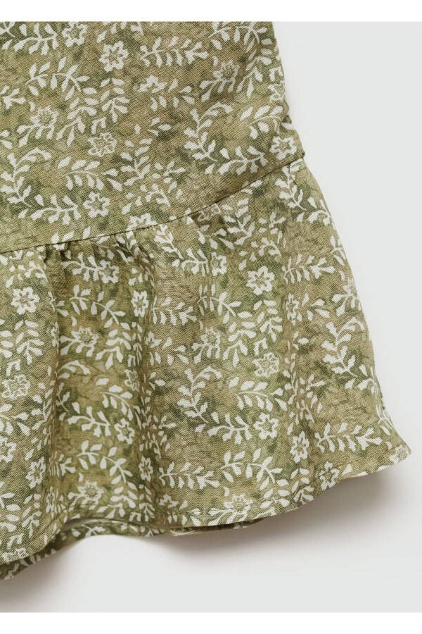 Flower-Patterned Ruffled Dress - 5