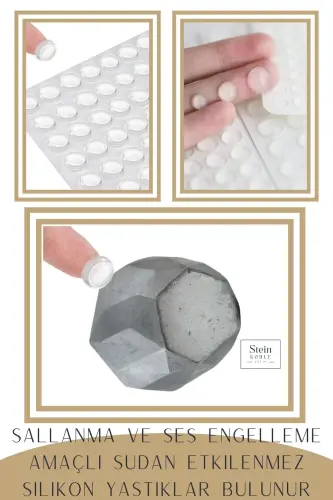 Flower Pot Decorative Cactus Pot 1 Piece Silver Color Applied Model 14-SILVER - 7