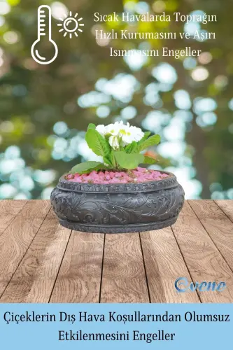 Flower Pot Large Flower Pot Flower Pot Large Size Flower Pot Living Room Flower Pot Model 5 Black Flower Pot-Black - 4