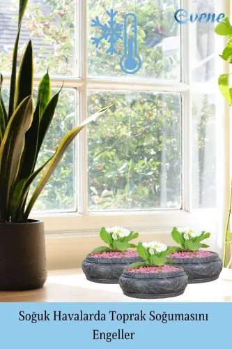 Flower Pot Large Flower Pot Flower Pot Large Size Flower Pot Living Room Flower Pot Model 5 Black Flower Pot-Black - 5