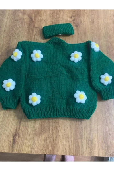 Flowered Baby Cardigan - 3