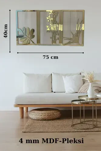 Flowers 3 Piece Wall Decor Laser Cut Each 40x25 Cm - 5