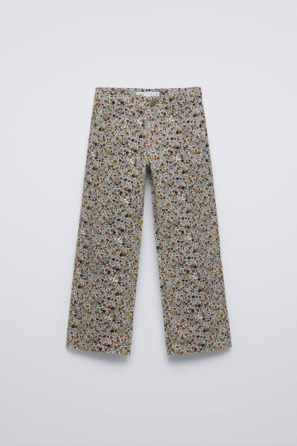 FLOWERY STRAIGHT FIT MICRO FLUTED PANTS-Patterned - 2