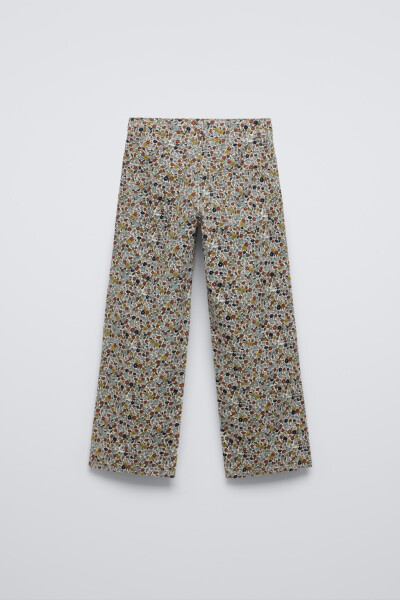 FLOWERY STRAIGHT FIT MICRO FLUTED PANTS-Patterned - 3