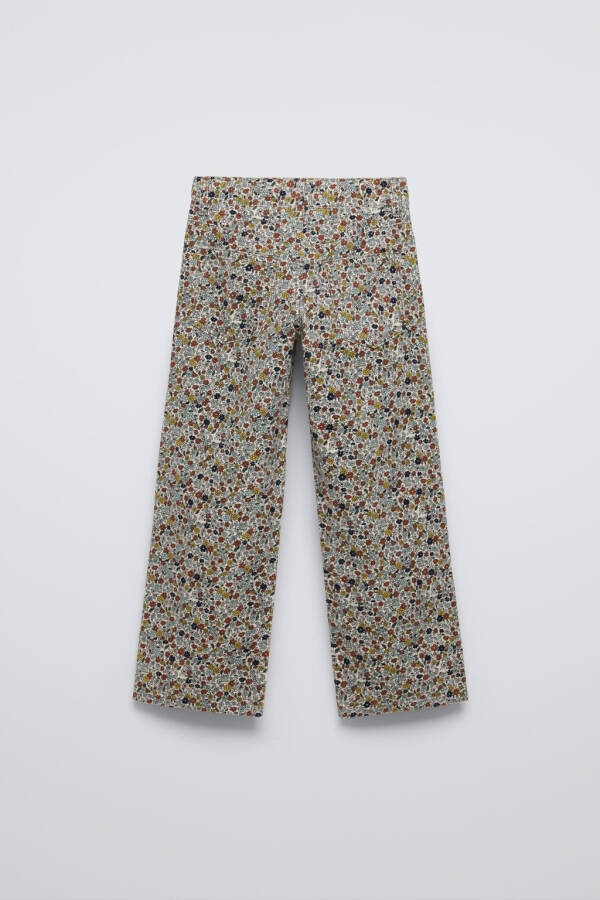 FLOWERY STRAIGHT FIT MICRO FLUTED PANTS-Patterned - 3