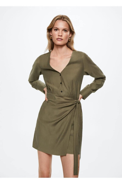 Flowy Bow Dress - MANGO WOMAN