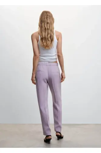 Flowy Suit Pants-Light/Pastel Purple - MANGO WOMAN (1)