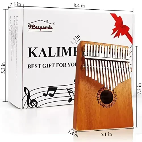 FLSEPAMB Kalimba 17 Key Thumb Piano with mahogany Wood Portable Mbira Finger Piano Gifts for Kids and piano Beginners Professional ( brown) - 5