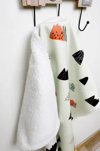 Fluffy Bebek Battaniyesi 80x100 Cm Poyraz Kundak Puset Çift Taraflı Koyun Tüyü Battaniye 100x80-Mint - 5