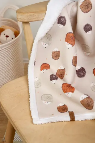 Fluffy Bebek Battaniyesi 80x100 Cm Urcin Kundak Puset Çift Taraflı Koyun Tüyü Battaniye 100x80-Açık Kahve - 3