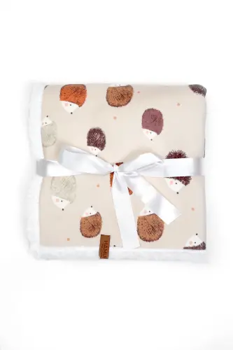 Fluffy Bebek Battaniyesi 80x100 Cm Urcin Kundak Puset Çift Taraflı Koyun Tüyü Battaniye 100x80-Açık Kahve - HAMUR (1)