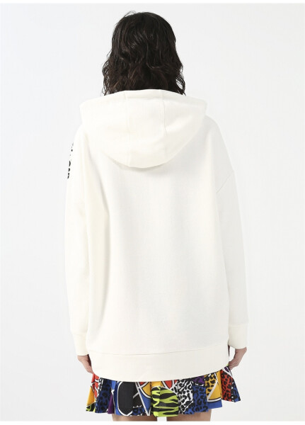 Fluffy Bisiklet Yaka Oversize Ekru Kadın Sweatshirt FFY-27 - 12