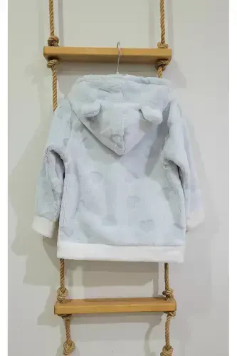 Fluffy Hooded Plush Welsoft Baby-Kids Jacket - Cardigan 2-4 Years / Heart-White - 1