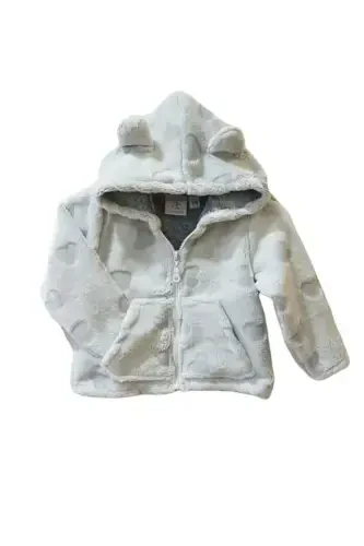 Fluffy Hooded Plush Welsoft Baby-Kids Jacket - Cardigan 2-4 Years / Heart-White - 3